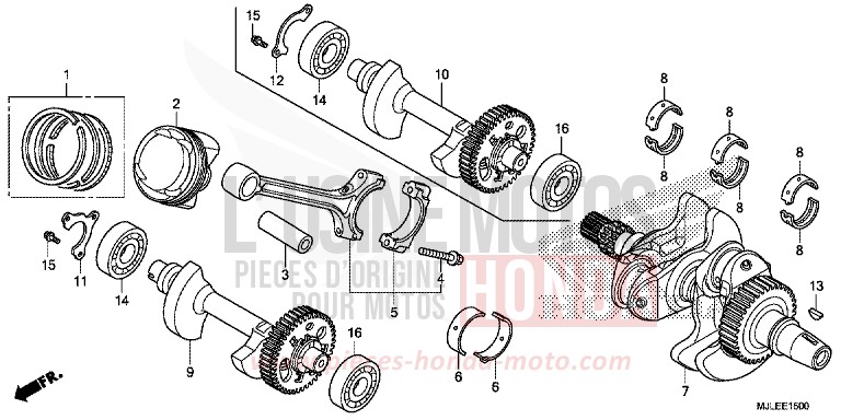 CRANKSHAFT/PISTON for NC700S Dual Cluth ABS CANDY ARCADIAN RED (R305) from 2014